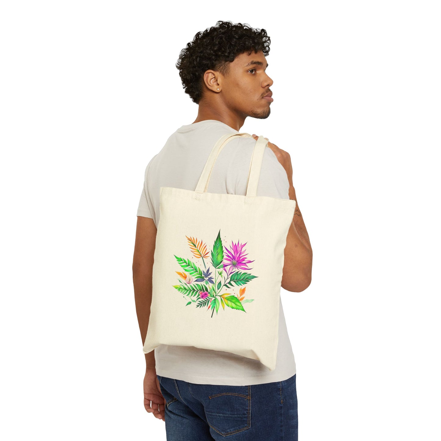 Watercolor Plant Lover Canvas Tote