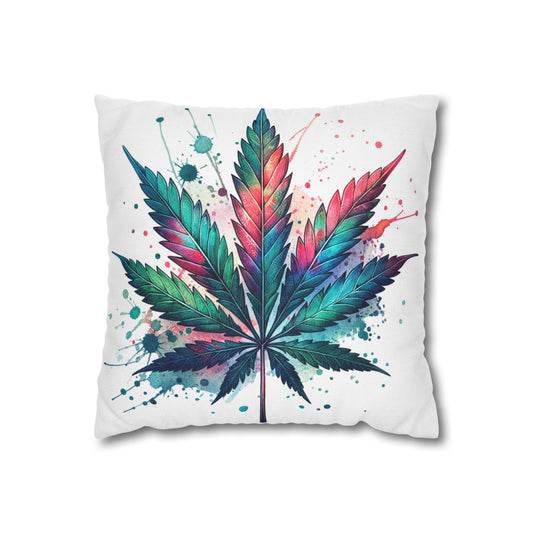Watercolor Canna Leaf Pillowcase