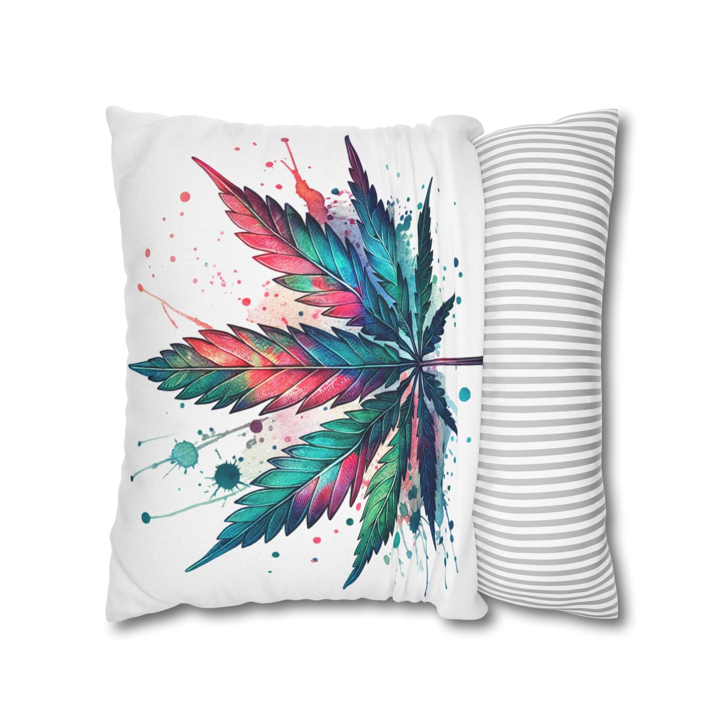 Watercolor Canna Leaf Pillowcase
