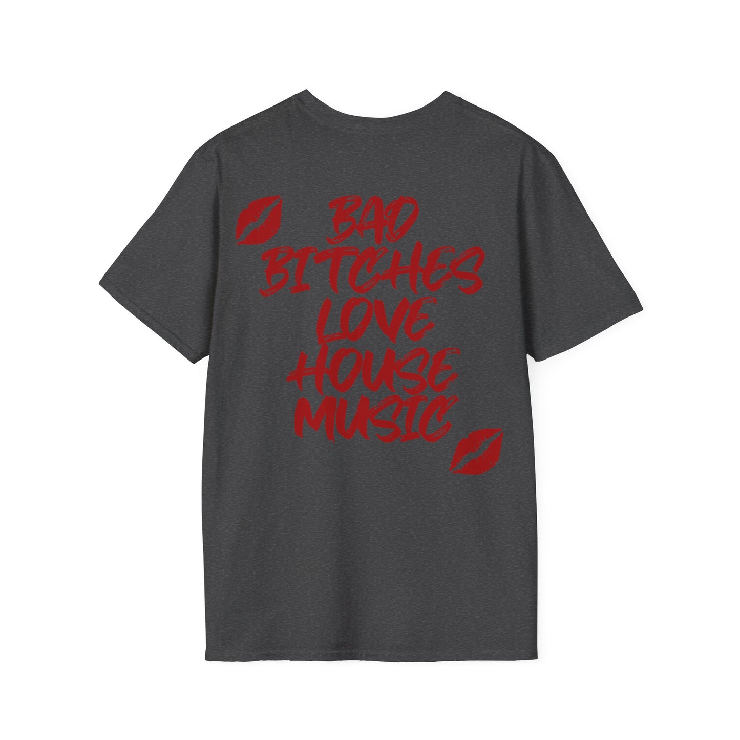 Bad Bitches Love House Music - Red Kiss Edition |  Rave T-shirt, Rave gift Unisex Heavy Cotton Tee
