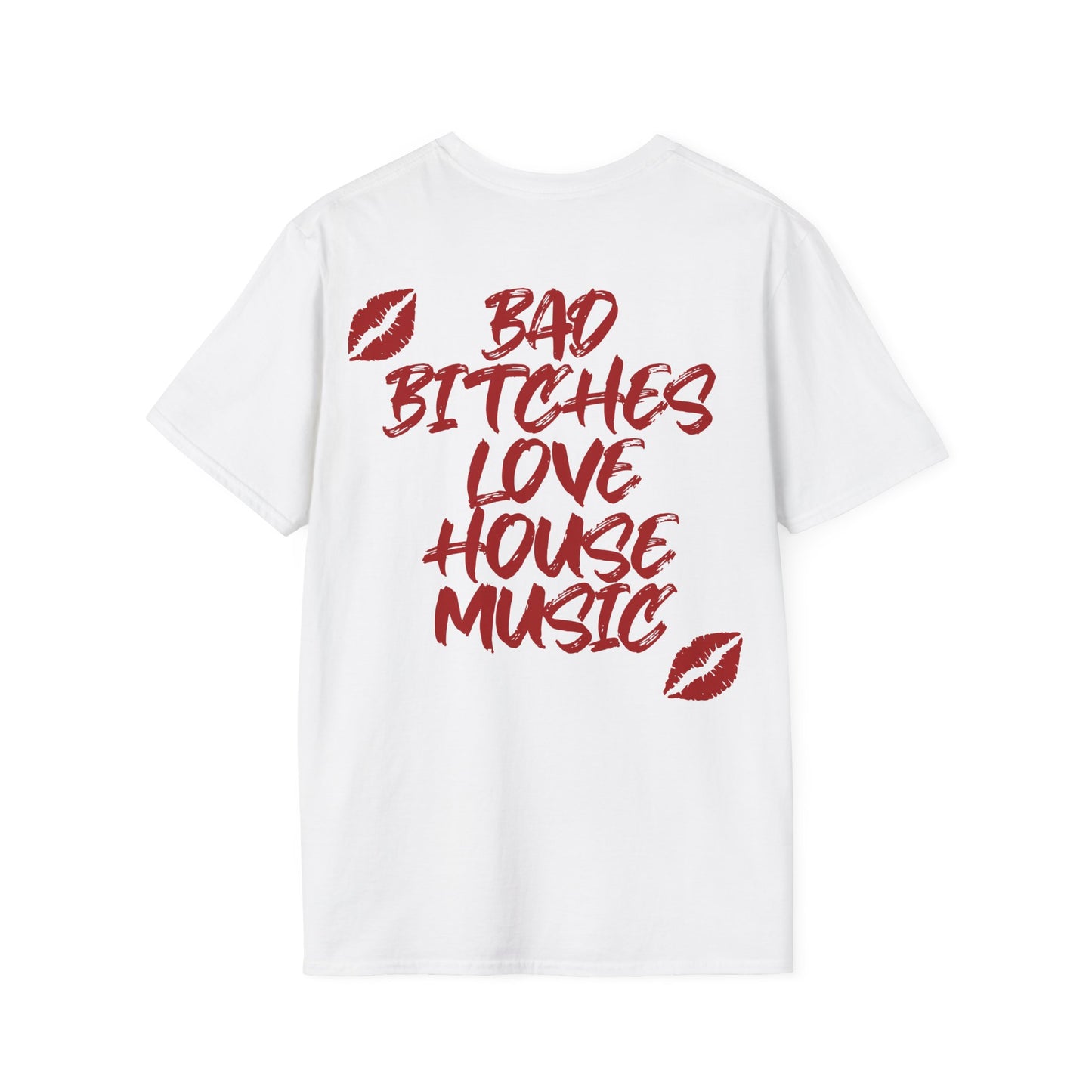 Bad Bitches Love House Music - Red Kiss Edition |  Rave T-shirt, Rave gift Unisex Heavy Cotton Tee