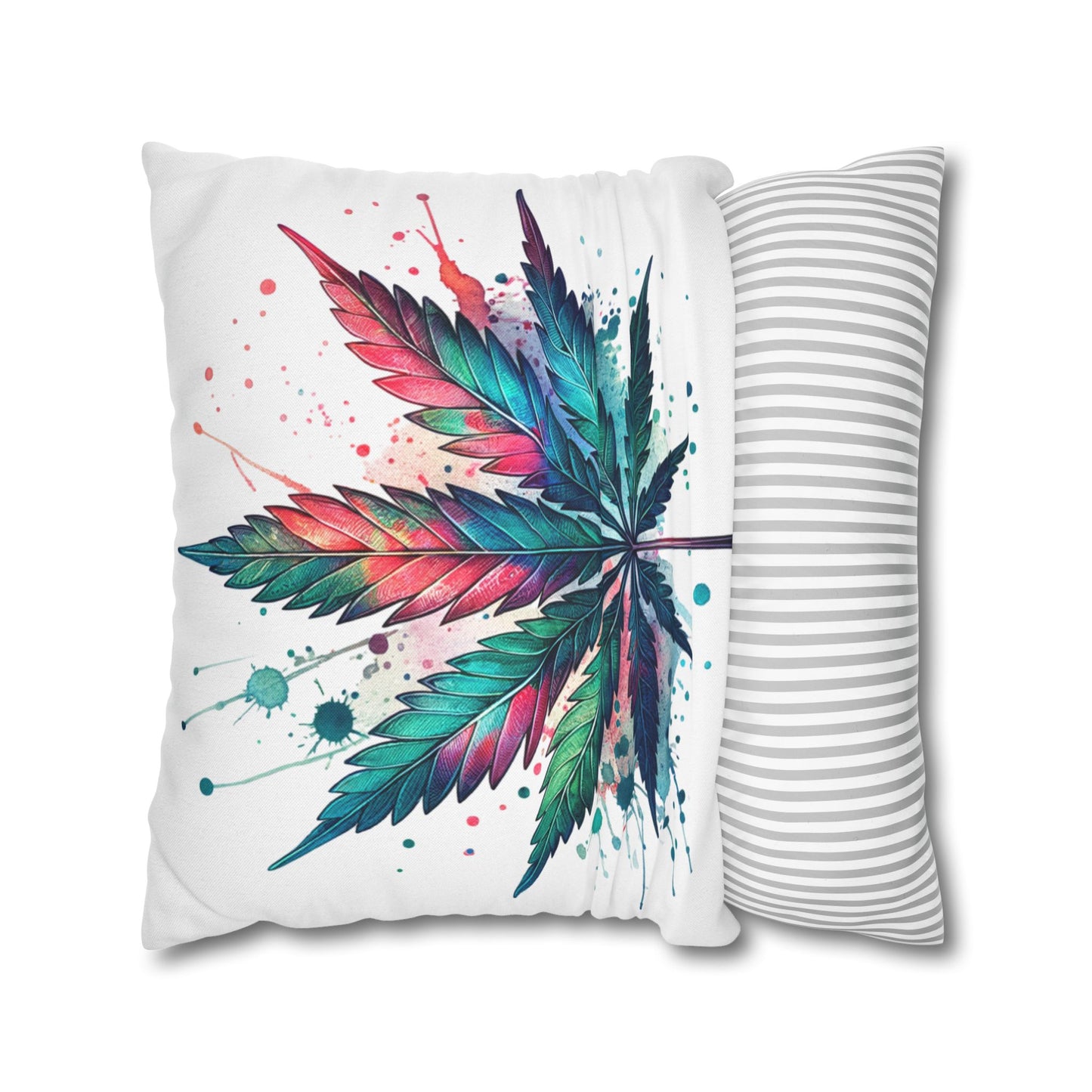 Watercolor Canna Leaf Pillowcase