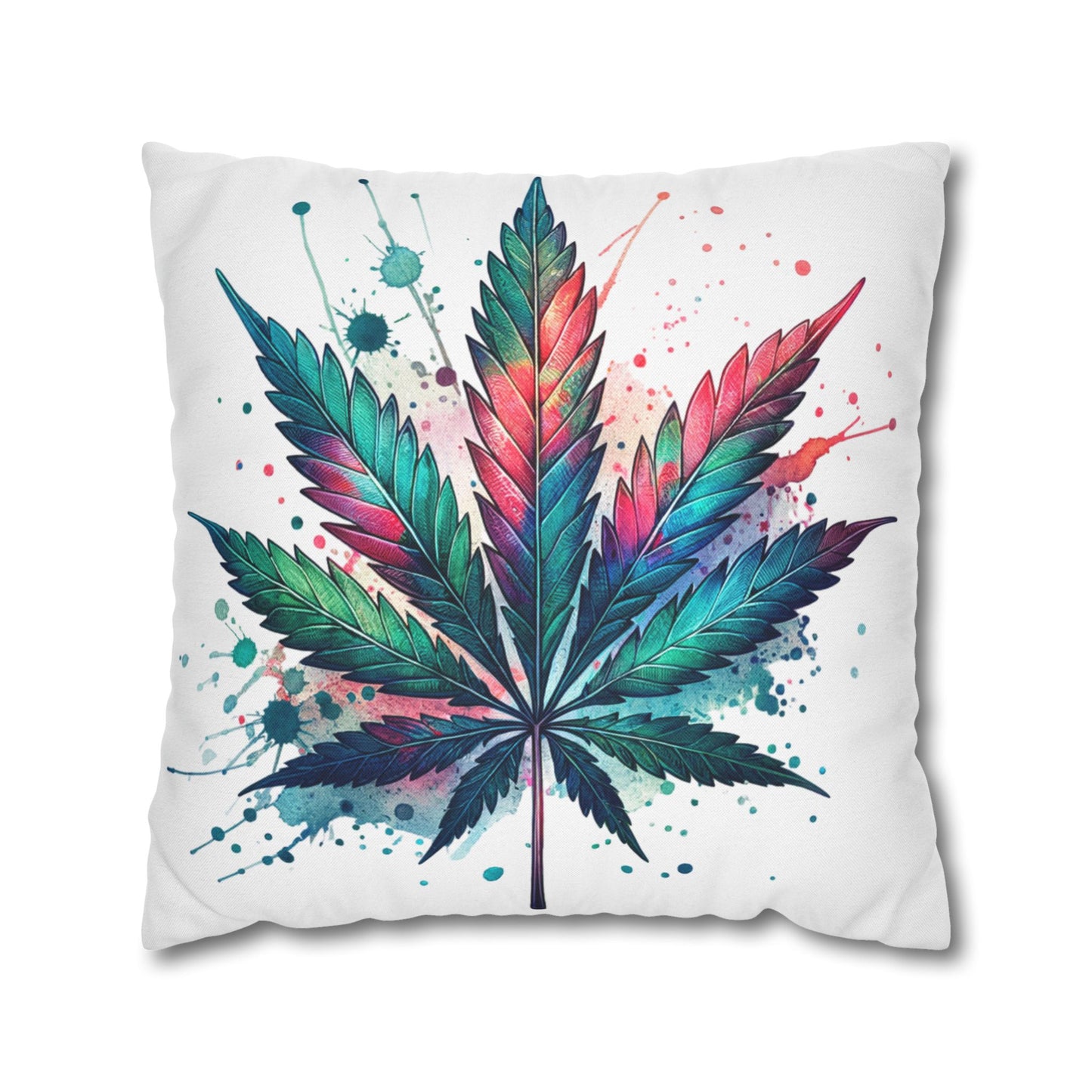 Watercolor Canna Leaf Pillowcase
